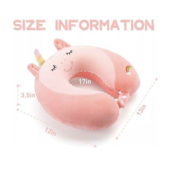 Niuniu Daddy-Unicorn Kids Travel Pillow for 3yrs. & Up, Soft, New, &‎ Adorable🦄 - Picture 4 of 5